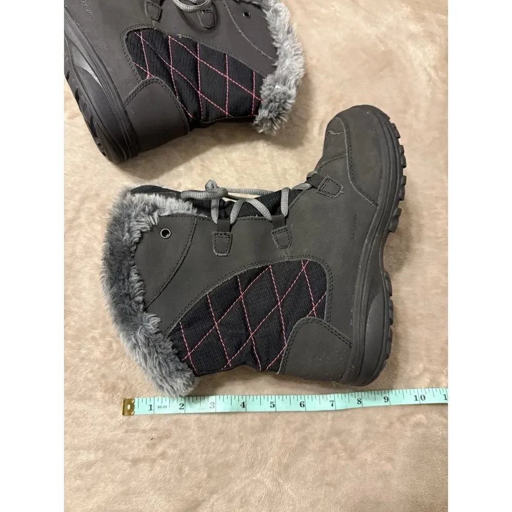 Columbia Waterproof Fur Lined Ice Maiden Youth Gray Winter Boots. Sz 4